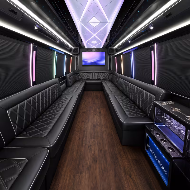 15 Passenger Party Bus Inside