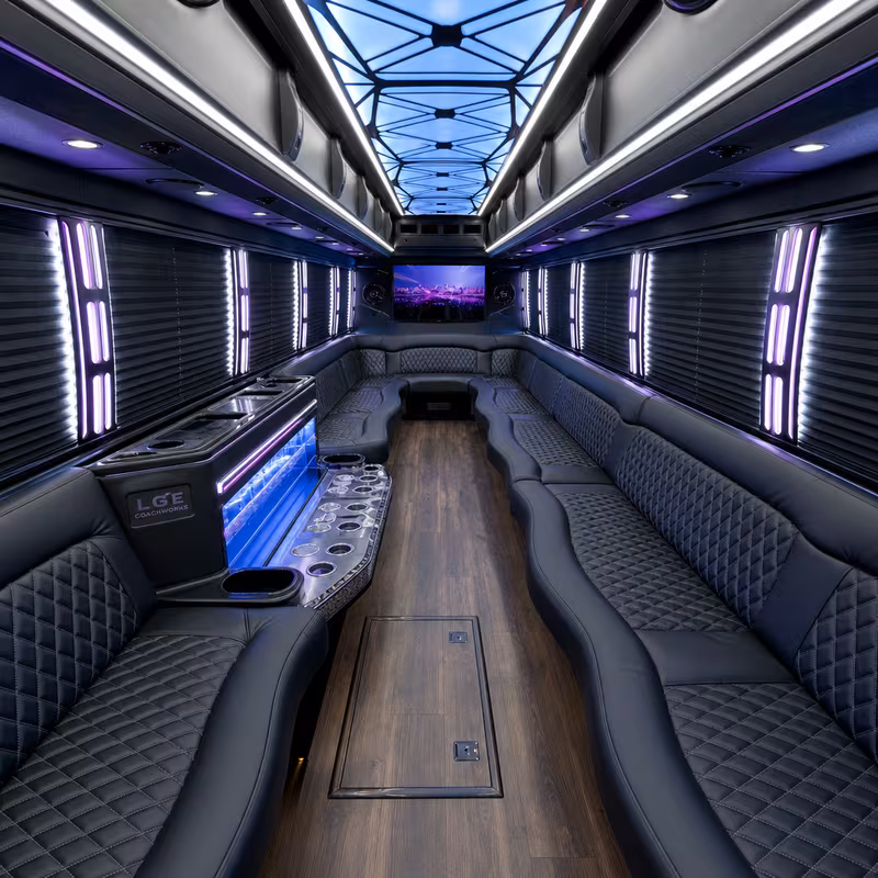 20 Passenger Party Bus Inside