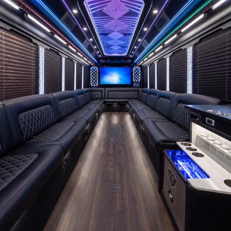25 Passenger Party Bus Interior