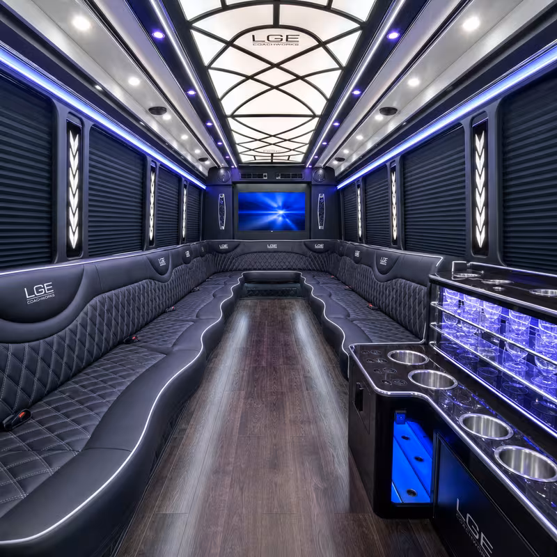 30 Passenger Party Bus Inside