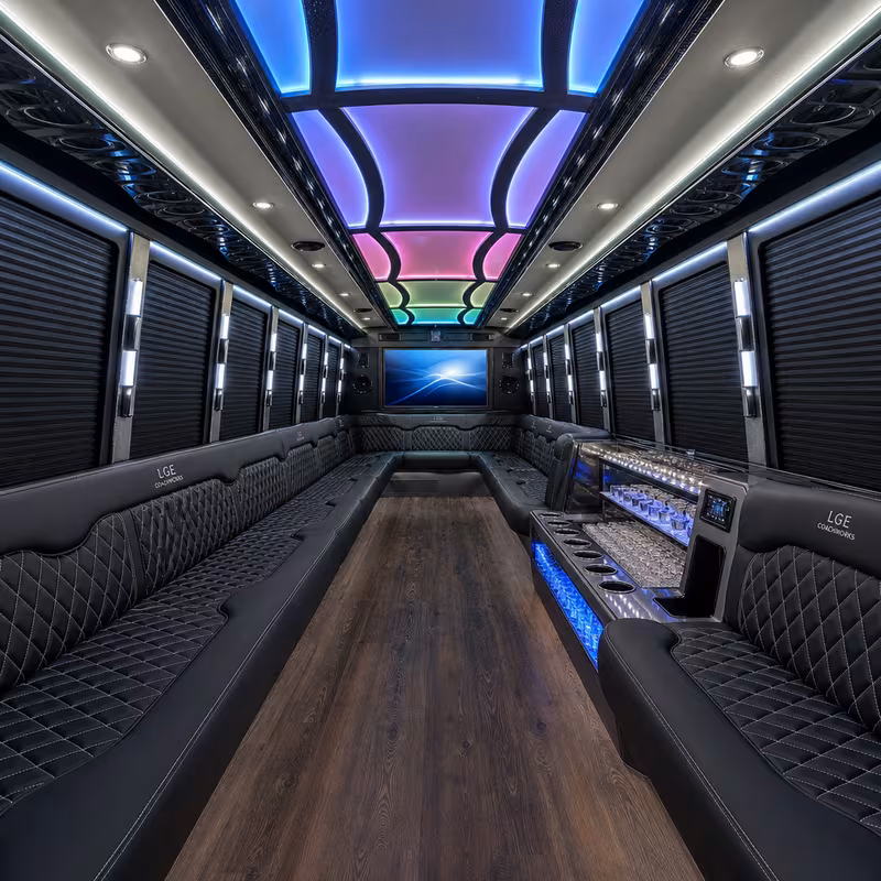40 Passenger Party Bus Inside