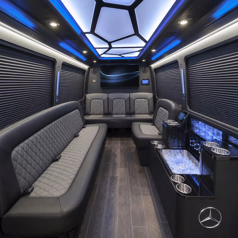 14 Passenger Sprinter Limo Inside